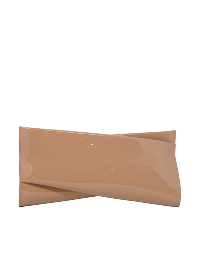 Shop Christian Louboutin Nude Patent Leather Loubitwist Clutch Bag In Pk1a Nude