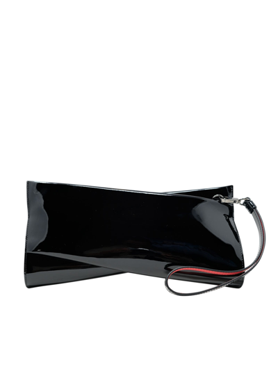 Shop Christian Louboutin Black Patent Leather Loubitwist Clutch Bag