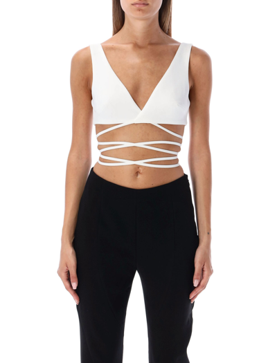 Shop Monot Wrap-around Top In White