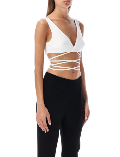 Shop Monot Wrap-around Top In White