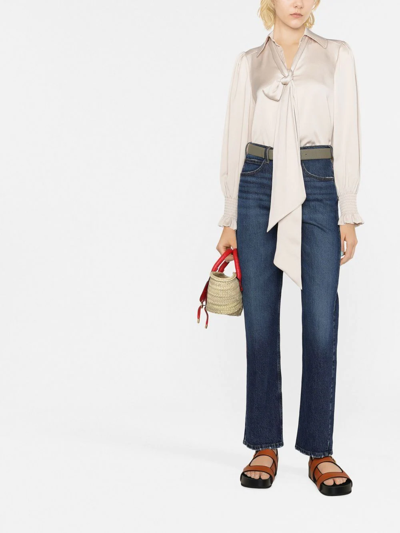 Frame High-waisted Straight-leg Jeans In Blue