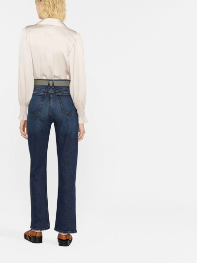 Frame High-waisted Straight-leg Jeans In Blue