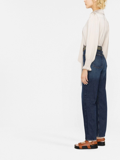 Frame High-waisted Straight-leg Jeans In Blue