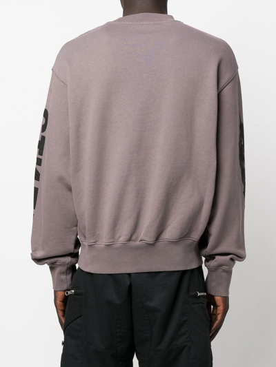 Heron Preston Gray Flaming Skull Sweatshirt In Grey