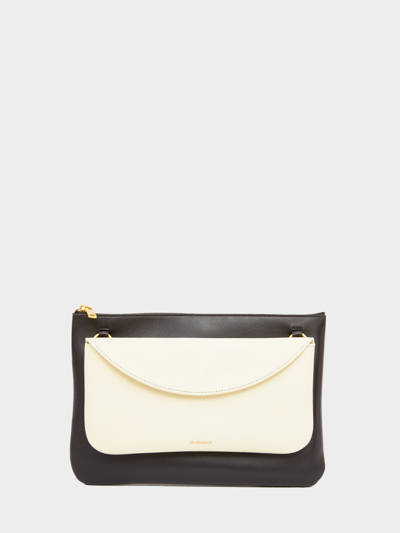 Shop Jil Sander Black And White Link Handbag