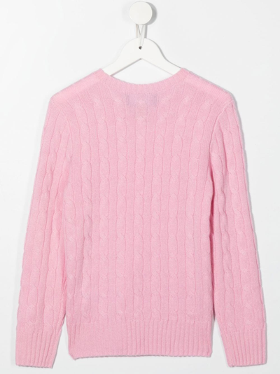 Shop Ralph Lauren Cable-knit Cashmere Sweater In Pink