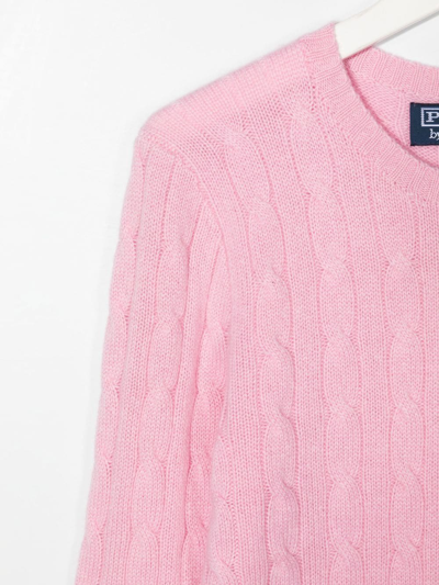 Shop Ralph Lauren Cable-knit Cashmere Sweater In Pink