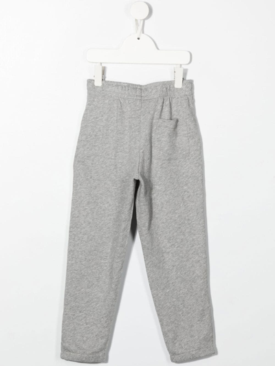 Polo Ralph Lauren Dark Sport Heather Boys' Logo-embroidered Tapered-leg Cotton-blend Jogging Bottoms In Grey