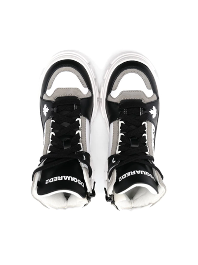 Shop Dsquared2 Icon Contrast-panel High-top Sneakers In Black