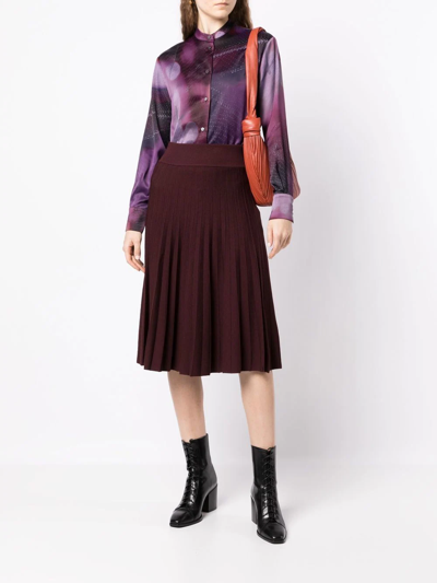 Shop Agnona Bucolic-print Overshirt In Purple