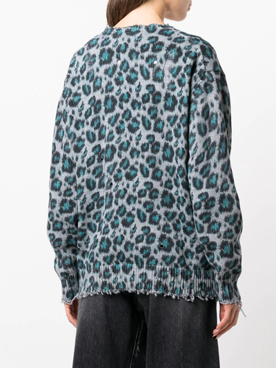 Shop R13 Oversized Leopard-print Jacquard Cardigan In Multicolour