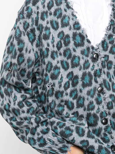 Shop R13 Oversized Leopard-print Jacquard Cardigan In Multicolour