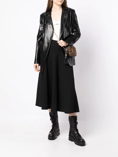 Shop Ermanno Scervino Cady Panelled High-waisted Flare Skirt In Black