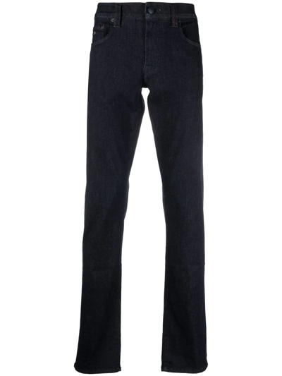 Shop Sartoria Tramarossa Stretch-cotton Straight-leg Jeans In Blue