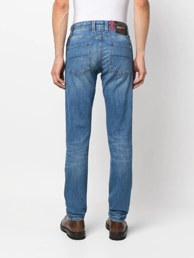 Shop Sartoria Tramarossa Stretch-cotton Straight-leg Jeans In Blue