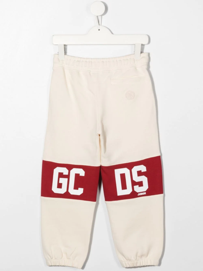 Shop Gcds Printed Tracksuit Bottoms In Neutrals