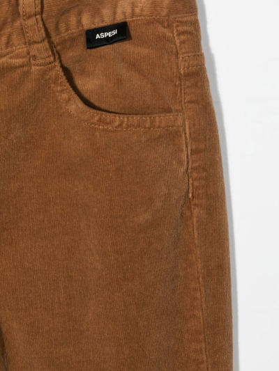 Shop Aspesi Straight-leg Corduroy Trousers In '148' Brown