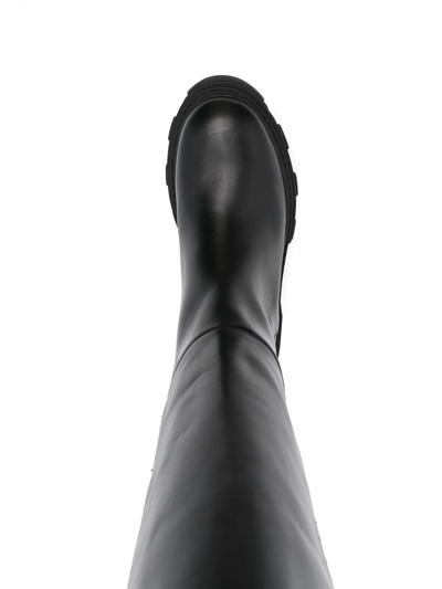 Shop Gia Borghini Toggle-fastened Leather Boots In Black