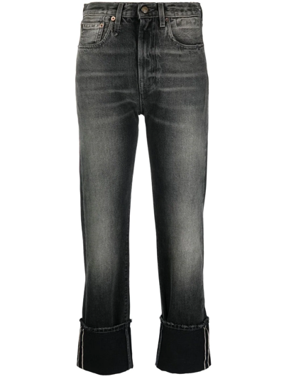 Shop R13 Light-wash Straight-leg Jeans In Black