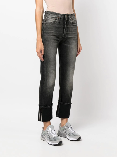 Shop R13 Light-wash Straight-leg Jeans In Black