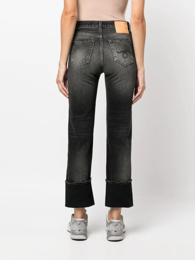 Shop R13 Light-wash Straight-leg Jeans In Black