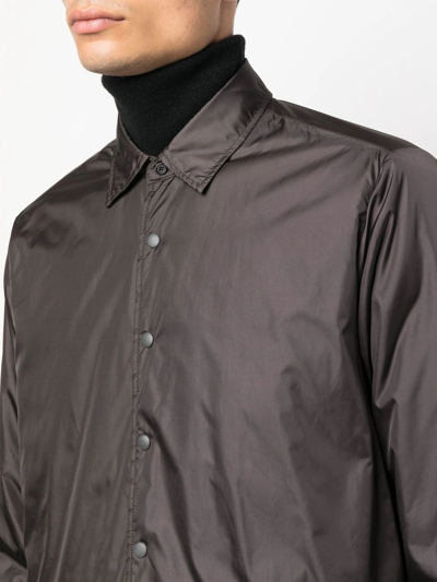 Shop Aspesi Alvaro Press-stud Long-sleeve Shirt In Brown