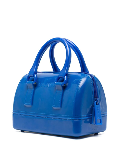 Shop Furla Candy Logo-embossed Mini Bag In Blue