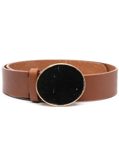 Shop Nick Fouquet Enamel-buckle Leather Belt In Brown