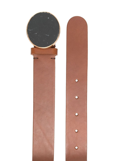 Shop Nick Fouquet Enamel-buckle Leather Belt In Brown