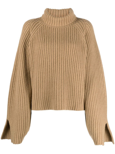 Khaite Genoa Ribbed Cashmere Roll-neck Sweater In Desert | ModeSens