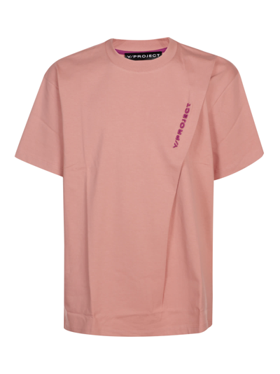 Shop Y/project Pinched Logo T-shirt In Salmon