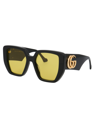 Shop Gucci Gg0956s Sunglasses In 004 Black Black Yellow