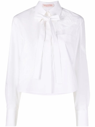 Shop Valentino Women's  White Cotton Shirt