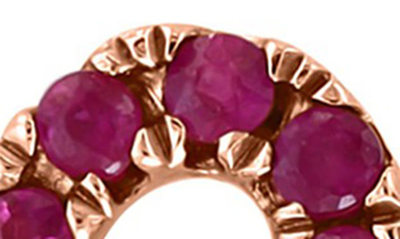 Effy 14k Rose Gold Ruby Heart Stud Earrings In Red