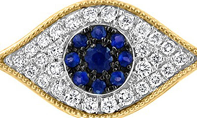 Shop Effy 14k Yellow Gold Diamond & Sapphire Evil Eye Bracelet In Blue