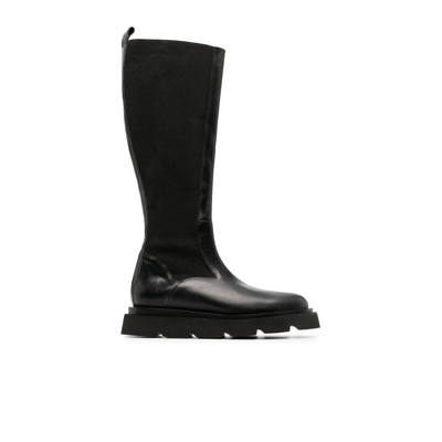 Shop Atp Atelier Cometti Knee-high Leather Boots - Women's - Rubber/fabric/calf Leather In Black