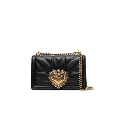 Shop Dolce & Gabbana - Black Devotion Leather Shoulder Bag - Women's