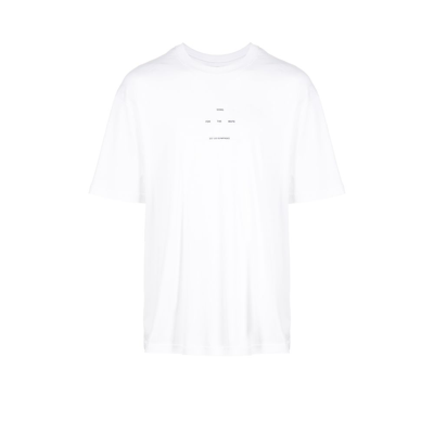 Shop Song For The Mute White Logo Print Cotton T-shirt