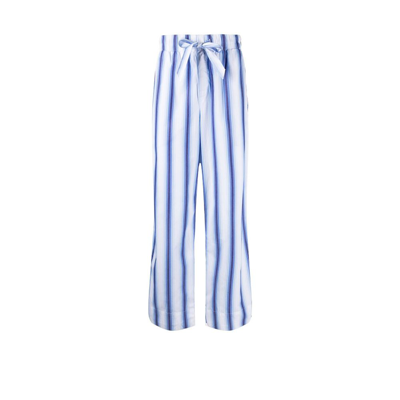 Shop Tekla Blue Striped Organic Cotton Pyjama Trousers