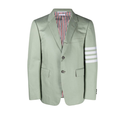 Shop Thom Browne Green 4-bar Stripe Cotton Blazer