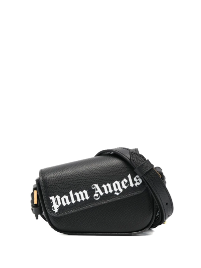 Palm Angels Crash Logo-print Mini Crossbody Bag In Black