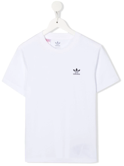 Shop Adidas Originals Teen Adicolor Crew Neck T-shirt In White