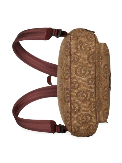 Shop Gucci Double G-print Wool Backpack In Brown