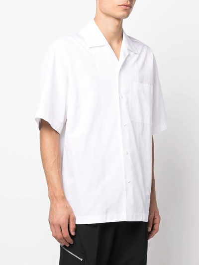 Shop Oamc Boxy Short Sleeve Cotton Shirt In White