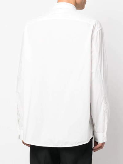 Shop Oamc Asymmetric Pocket Long Sleeve Shirt In White