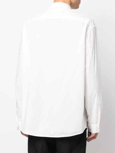 Oamc Asymmetric Pocket Long Sleeve Shirt In White