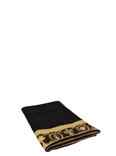 Shop Versace I Love Baroque Blanket In Black