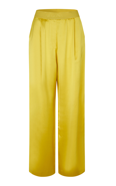 Stine Goya Women's Ciara Satin Wide-leg Pants In Yellow,silver | ModeSens
