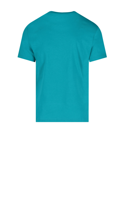 Versace Logo-print Short-sleeved T-shirt In Blue