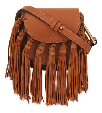 Chloé Mini Hudson Leather Clutch Bag In Caramel